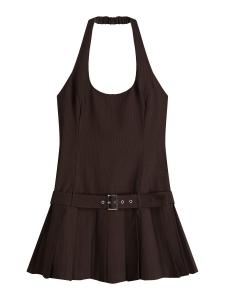 Мини платье Bershka, Brown/Light brown