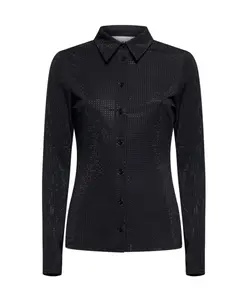 Черная рубашка с глянцевой отделкой Silvian Heach, черный