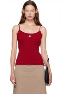 Топ в рубчик от Reedition Courrèges, красный