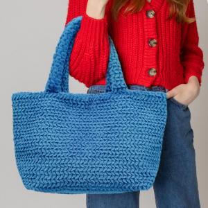 Сумка-тоут из пушистого меха FASHNZFAB, синий