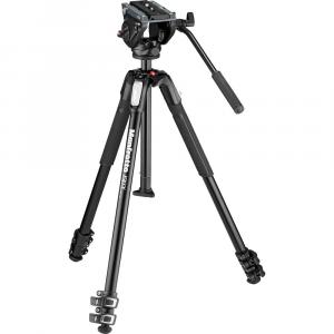 Трехсекционный алюминиевый штатив Manfrotto MT190X3 с гибридной видеоголовкой MVH500AH
