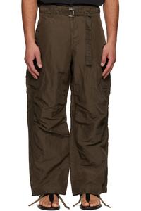 Sacai Брюки-Карго из нейлоновой саржи цвета хаки с обработкой