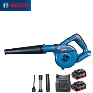 Bosch Литиевый фен Bosch GBL 18V-120 Фен в стандартной комплектации поставляется с двумя аккумуляторами (4,0 Ач)