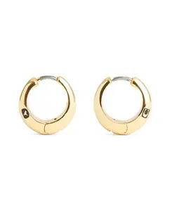 Фирменные трубчатые серьги-гвоздики Coach, gold