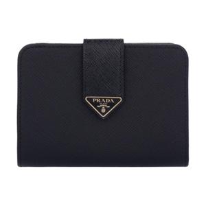 PRADA Женский кошелек с застежкой-кнопкой Saffiano черный