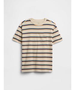 (K) Повседневная мягкая полосатая футболка с карманом (детская)