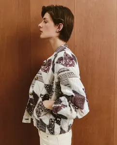 Бомбер женский в стиле пэчворк Southern Cotton, красный