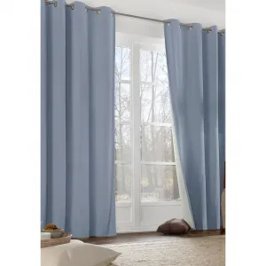 Шторка Neveres с люверсами, 1 шт. Wirth, серо-голубой