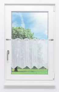 Штора для кафе LYSEL - цветок со стразами (Ш x В) 224 см * 45 см, зеленая/разноцветная Lysel