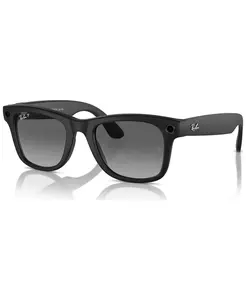 Унисекс солнцезащитные очки AI Meta Gen1 Wayfarer Polarized Gradient, RW4006 Ray-Ban, черный