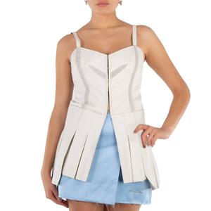 Alyx Женский белый кожаный корсет топ
