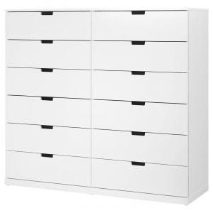 Комод с 12 ящиками NORDLI IKEA, 160x145 см, белый