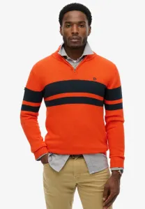 Полосатый комбинезон с молнией до середины груди Superdry & Co, Bold Orange/Eclipse Navy