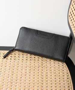 Toleur/Кожаный круглый кошелек на молнии 12030, цвет Black