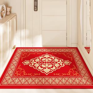Dajiang Ковер 50x80 см для прихожей в китайском стиле, красный, с узором Huaxilu Meng, водоотталкивающий
