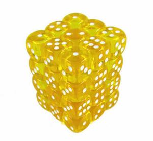 Аксессуары Chessex Dice: Translucent 12mm D6 Dice Yellow/White (36)