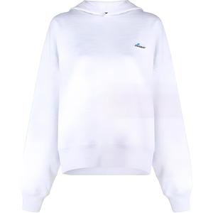 Белая оверсайз худи с вышитым логотипом WE11DONE