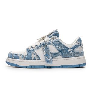 Кроссовки LAZY BONS Skateboarding Shoes Unisex Low-top, белый/синий