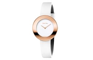 Calvin Klein Часы CK/ Chic Modern Collection Wrist Watch Quartz Movement Satin Strap 38mm White Dial Women's Watch K7N236K2