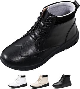Женские ботильоны Zeberfi из натуральной кожи с плоской подошвой, модные с круглым носком, на шнуровке, мягкой подошвой, повседневные ретро-ботиночки, удобные, легкие высокие кроссовки для ходьбы, Black