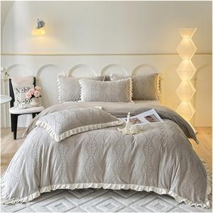 YUSIWOAL Комплект постельного белья Milk Velvet Carving Natural