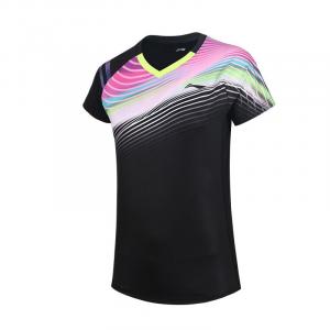 LINING Футболка для бадминтона унисекс черная