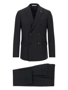 Двубортный костюм в тонкую полоску Pal Zileri, синий