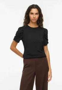 Mit kurzen ärmeln витаминная блузка rundhals Vila, Black