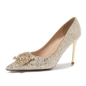 WEISHIBANGWEI Женские туфли на высоком каблуке шампань, цвет Champagne