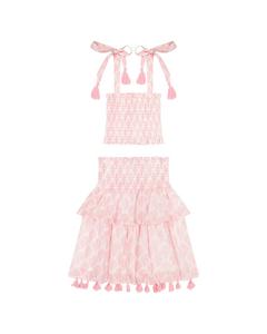 Комплект Mer St Barth: топ Noelle и макси-юбка Mer St. Barth, розовый