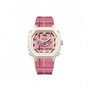 Dickies Часы Wrist Watch Quartz Movement Silicone Strap Beige Watch Dial Women's Watch Classic Box, Pink Watch Dial 240U60LYXCL-571P4-47SY