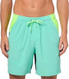 Плавки-шорты Under Armour Mens Standard Comfort, затягивающиеся на шнурок и полностью эластичный пояс, Color Block Prism Green