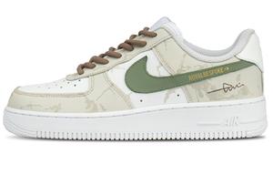 Nike Кроссовки Air Force 107 с амортизацией, износостойкие, увеличивающие рост, низкие, для скейтбординга, унисекс, белые, зеленые