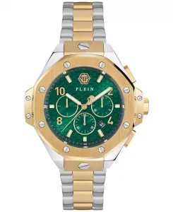 Мужские хронографические часы с двухцветным браслетом из нержавеющей стали 46 мм Philipp Plein