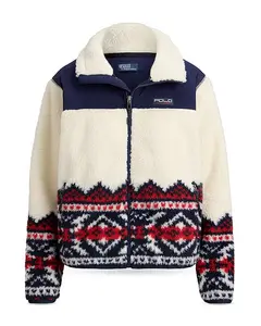 Флисовая куртка Team USA на молнии с высоким ворсом Ralph Lauren, мультиколор