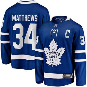 Мужская домашняя джерси Toronto Maple Leafs с нашивкой капитана Auston Matthews Fanatics