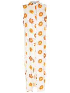 Amir Slama длинное пляжное платье Sol с принтом, белый