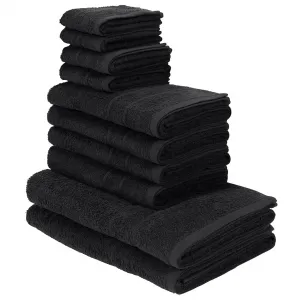 Мой домашний набор полотенец Инга, банные полотенца, полотенца для рук, гостевые полотенца, полотенца для мыла Полотенца с изящной каймой, 100% хлопок, однотонные, мягкие My Home, черный