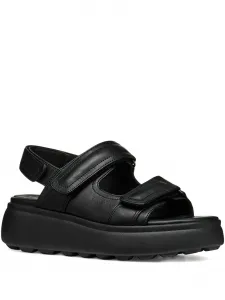 Сандалии на платформе с двумя ремешками Geox, черный