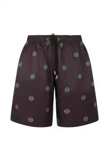 Шорты на кулиске с монограммой Philipp Plein, черный