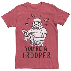 Мужская футболка с рисунком плавающих сердечек You're A Trooper Star Wars