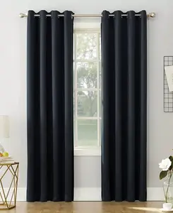 Энергосберегающая затемняющая шторная панель Saxon с люверсами Sun Zero, indigo