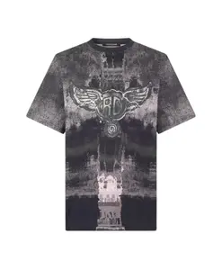 Футболка с монограммой в виде крылышек. Roberto Cavalli, черный