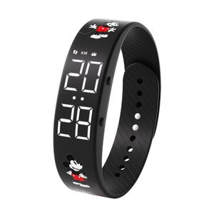 Disney Микки электронный механизм силиконовый ремешок часы унисекс черный циферблат
