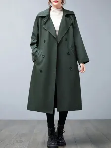 Длинный тренч с двойной кокеткой, женская верхняя одежда Doux Belle, цвет Green