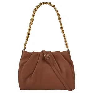 Сумка через плечо Samantha Look, натуральная кожа, производство Италия, цвет Cognac