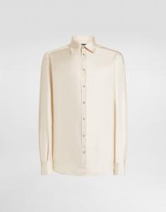 Рубашка martini из шелкового твила Dolce & Gabbana, бежевый