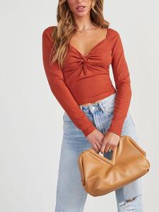 Milan Kiss Футболка с длинными рукавами красновато-коричневого цвета