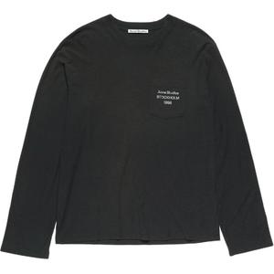 Футболка с длинным рукавом и карманом Acne Studios, черный