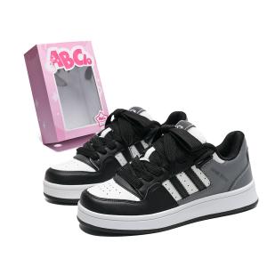 ABCIO Бокс в комплекте низкие скейтерские кроссовки унисекс черно-серые черно-серые[Премиум улучшенные — более комфортные и долговечные]